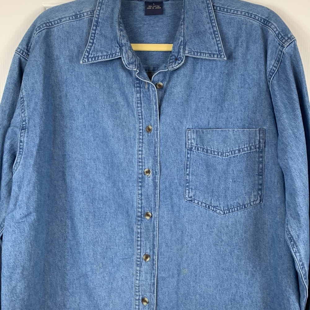 Rivers’ End chambray long sleeved button down shirt size large. 100% cotton. - Picture 2 of 5